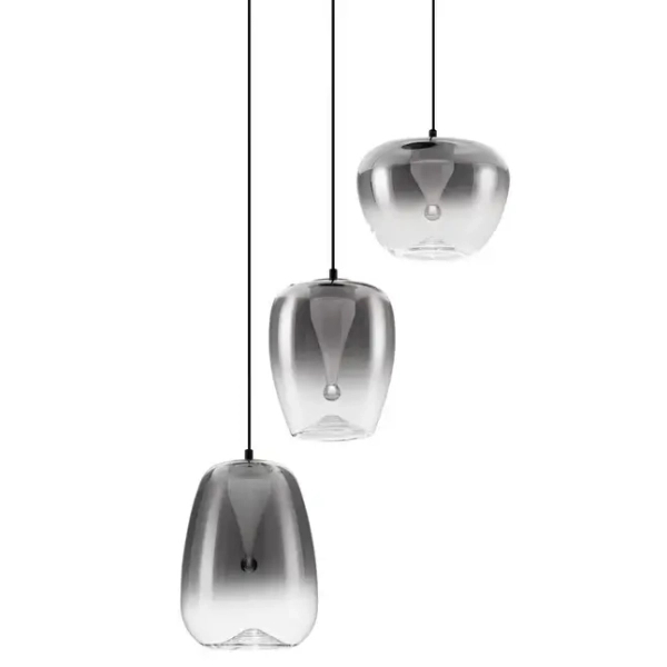 Potrójna lampa wisząca JAREVIA LE45122 LED 10W 3000K szklana szara