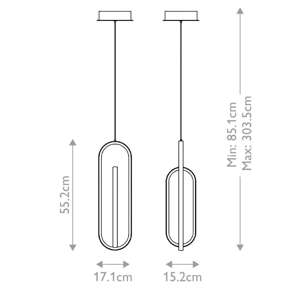 Owalna lampa wisząca Demark QN-DEMARK-1P-BG LED 28W 3000K do salonu złoty