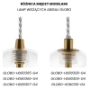 Szklana lampa wisząca GLOBO-HD80308-G4 kula do kuchni złoty