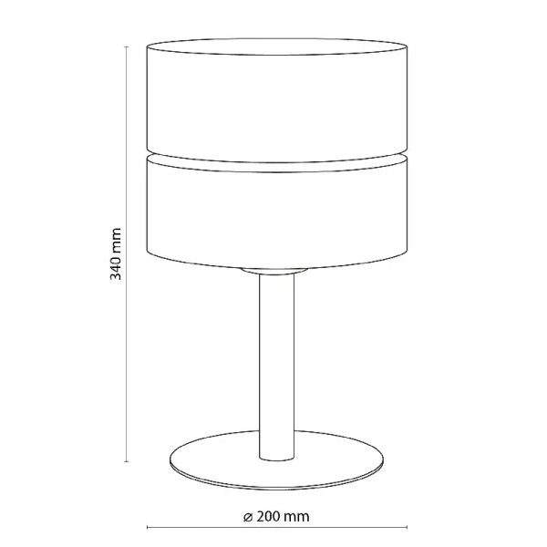 Stołowa nocna lampka Eco 5596 lniany abażur sosna beżowy czarny