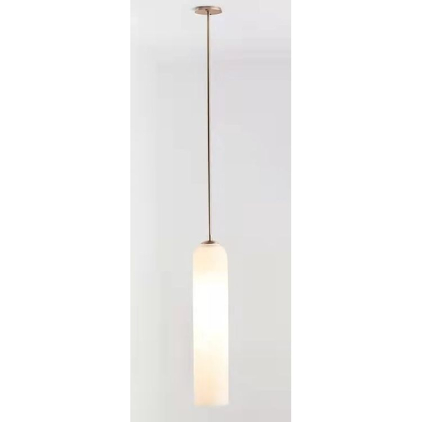 Szklana lampa wisząca CGKLOKP Copel zwis tuba biała złota