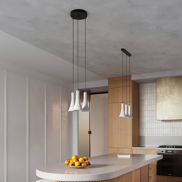 Stożkowa wisząca lampa Rea SL.1223 nad stół betonowa szara
