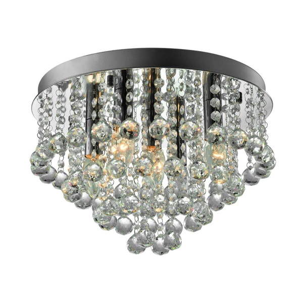 Sufitowa lampa glamour Alex do salonu kryształki chrom