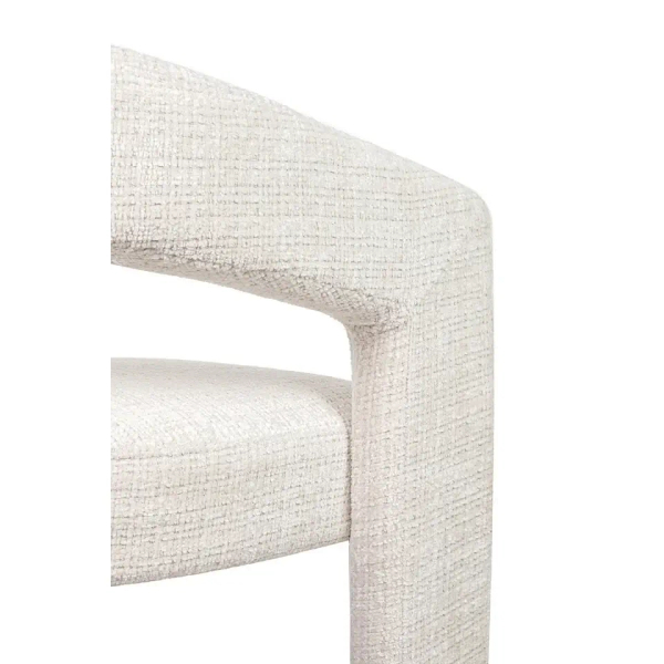 Tapicerowane krzesło LOGAN MM1501100300 białe z tkaniny do jadalni 45cm