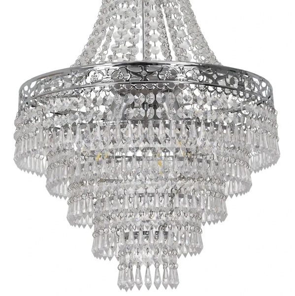 Glamour wisząca lampa Coral MLP1586 do jadalni kryształowa srebrny