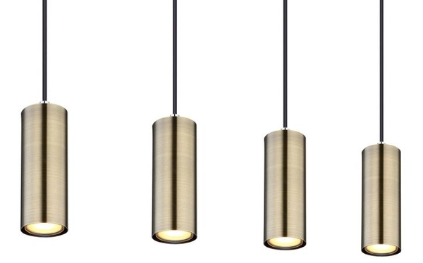 Lampa wisząca Robby 57911-4HM tuby na listwie mosiądz czarne