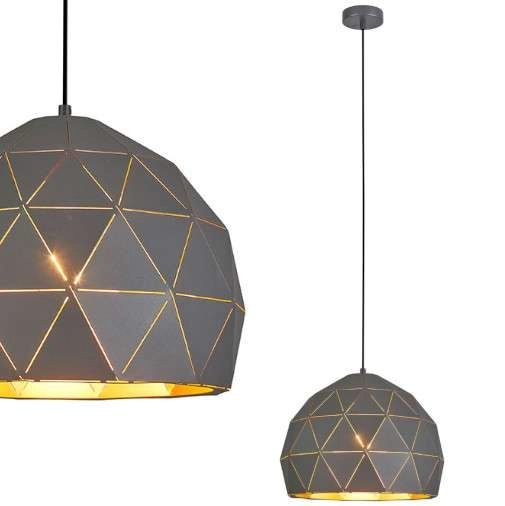 LAMPA wisząca HARLEY MDM-3471-1 GR+GD Italux metalowa OPRAWA mozaika zwis grafitowa szampańska