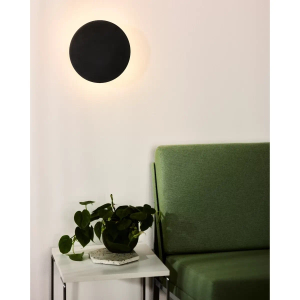 Okrągła lampa ścienna Eklyps 46201/08/30 LED 8W 3000K metalowa czarna