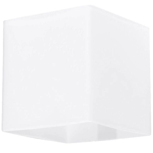 Kinkiet LAMPA ścienna SL.0212 szklana OPRAWA kwadratowa kostka cube przyścienna biała