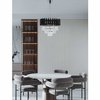 Kryształowa lampa wisząca Toledo 6260/4 8C BL glamour czarna chrom OUTLET