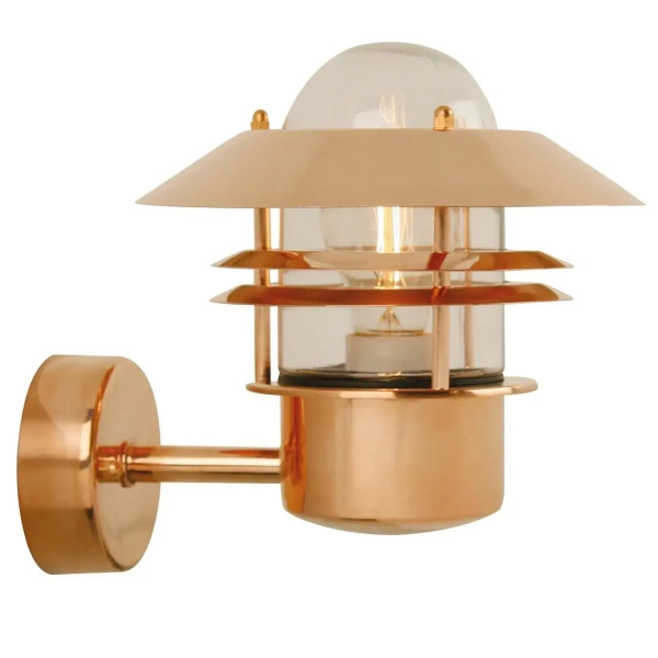Ścienna lampa elewacyjna retro Blokhus 25011030 IP54 miedziany
