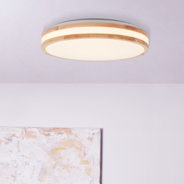 Skandynawska lampa sufitowa Laskos G99525/75 LED 22W 3000K biała drewniana