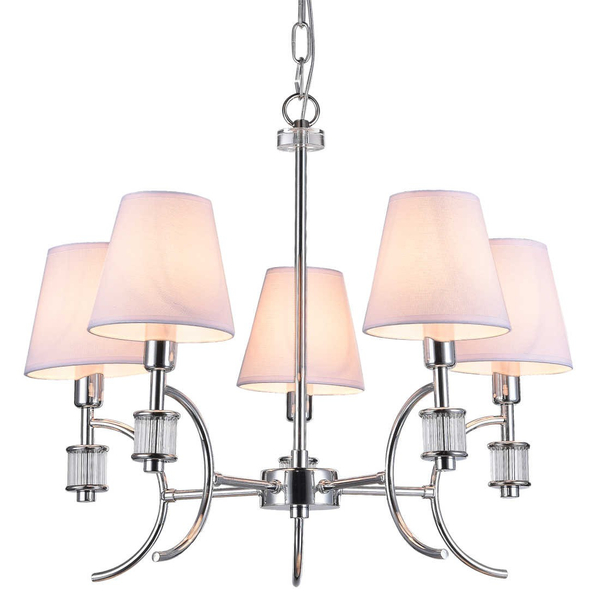 Żyrandol LAMPA klasyczna LIVERPOOL P05100CH Cosmolight abażurowy zwis na łańcuchu chrom