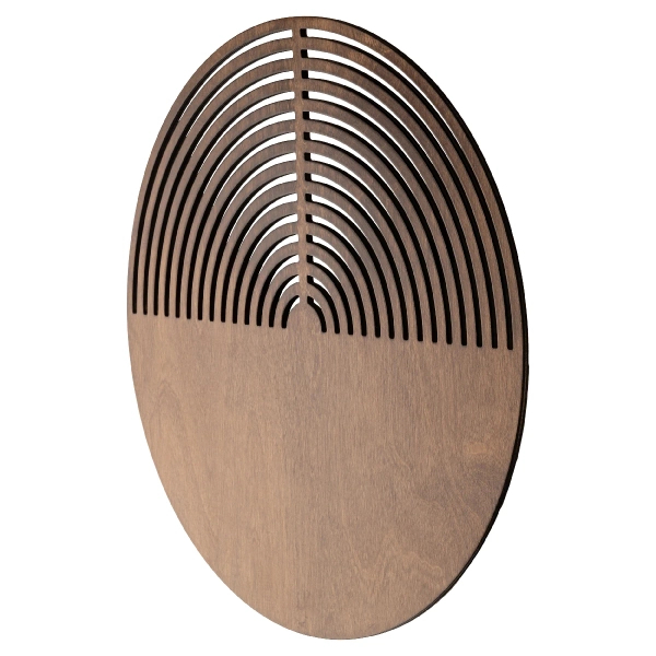 Ścienna lampa drewniana Lunar Wood 11015 okrągła ażurowa brązowa