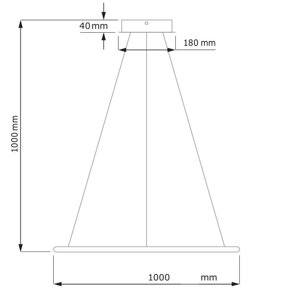 LAMPA wisząca SLIM/000032/3000/B MDECO okrągła OPRAWA ring ZWIS LED 114W 3000K metalowy czarny