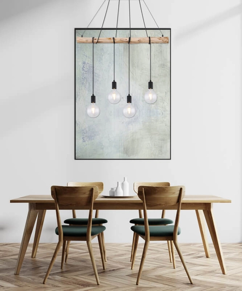 Wisząca lampa Auston 15439-4 kuchenna nad wyspę drewno