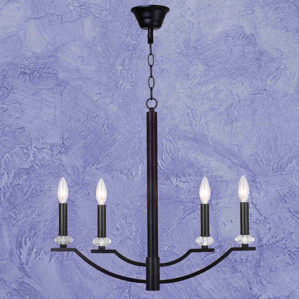 Antyczna LAMPA wisząca HIMS 310507 Polux metalowy ZWIS świecznikowy do salonu loft czarny