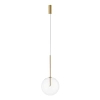 Wisząca nowoczesna lampa MILAN P0606-01B-2GAC szklana kula złota
