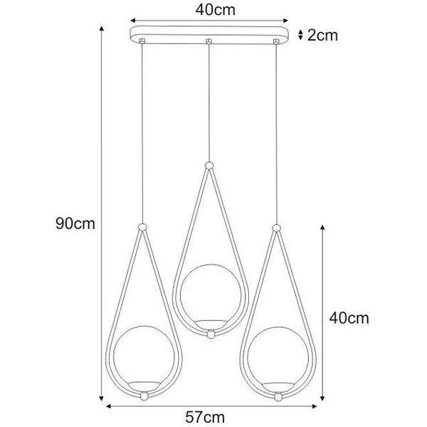 Łezka LAMPA wisząca K-4772 Kaja szklana OPRAWA kule ball na listwie ZWIS modernistyczny czarny biały