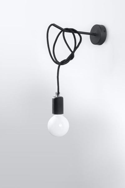 Kinkiet LAMPA ścienna SL.0373 industrialna OPRAWKA na żarówkę bulb loft czarna
