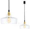 Wisząca LAMPA skandynawska LONGIS 10873105 Kaspa loftowa OPRAWA szklany ZWIS okrągły złoty przezroczysty czarny