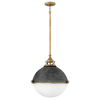 Lampa wisząca QN-FLETCHER-P-L-AZ industrialna szkło biała