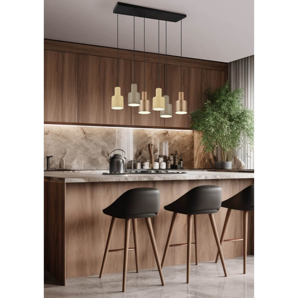 Lampa zwisająca ELIOR DL617319400 kuchenna zwis czarny brązowy multikolor