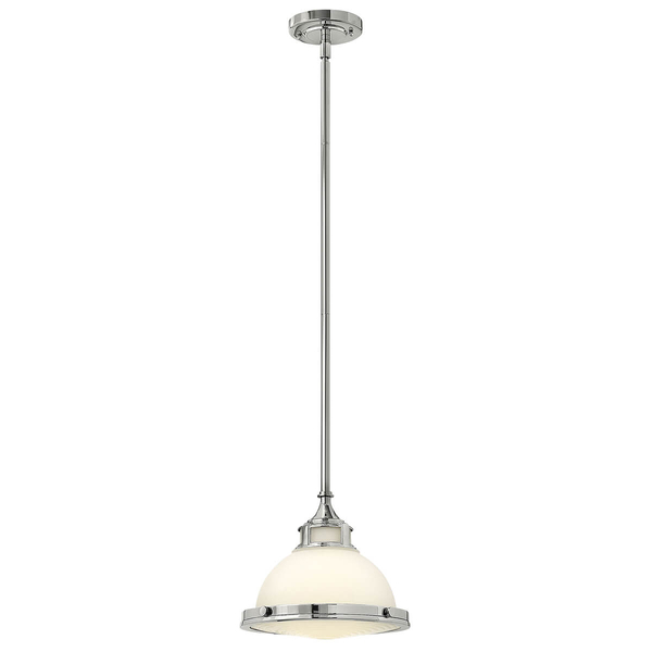 Wisząca lampa retro Amelia HK-AMELIA-P-S-CM metalowa chrom biały