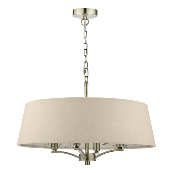 Lampa wisząca na łańcuchu Marble MAR0429-EH Dar Lighting beżowy mosiądz