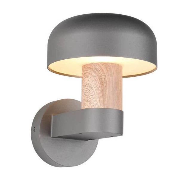 Ścienna lampa do ogrodu FRASER 262560135 grzybek IP54 szary drewniany