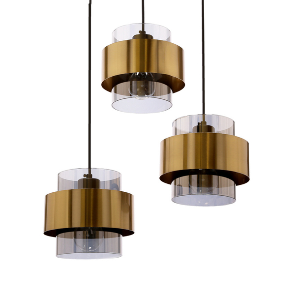 Lampa potrójna wisząca Spiega 33-09500 Candellux do salonu mosiądz czarna