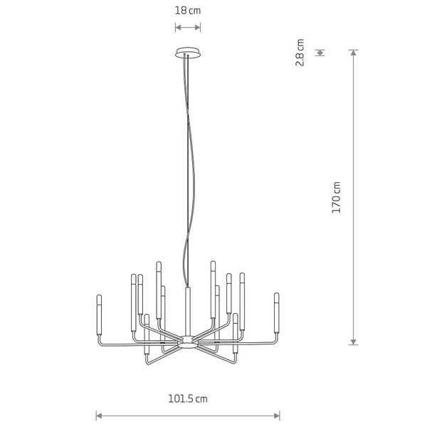 Salonowa lampa zwisowa Orto 11462 tuby metalowe nad stół czarne