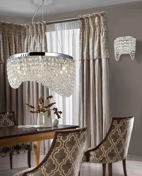Sypialniana lampa wisząca Carmen glamour crystal chrom