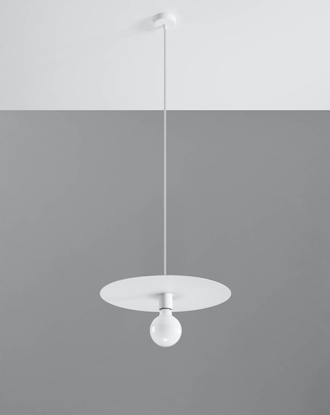LAMPA wisząca SL.0852 metalowa OPRAWA loftowy ZWIS dysk biały