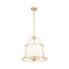 Lampa wisząca art deco SAVANNAH biała złota metalowa modernistyczna z kloszem P03538BR-WH