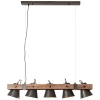 Industrialna lampa wisząca Plow 82175/46 metalowa drewniana czarna