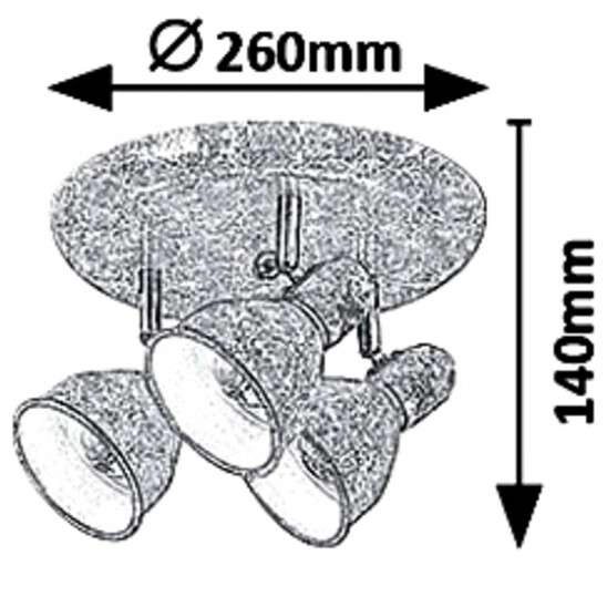 Regulowana LAMPA sufitowa THELMA 5388 Rabalux metalowa OPRAWA reflektorki antyczne srebro