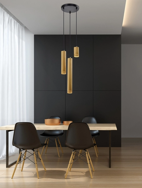 Salonowa lampa wisząca Tubo 33-79121 Candellux tuba czarna drewno