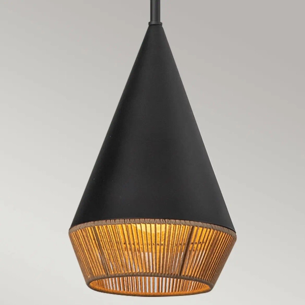 Pojedyncza zwisająca lampa Daphne ALM-DAPHNE-P-S-MB do salonu czarna