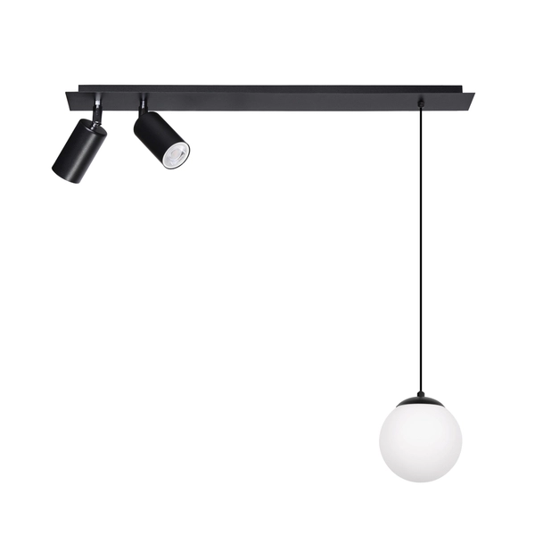 Kuchenna lampa wisząca Albio K-4137 Kaja metalowa czarna nad wyspę z regulacją