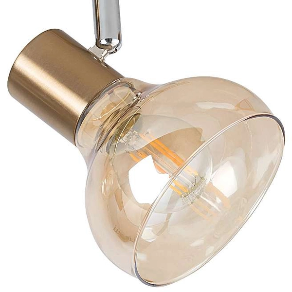 Plafon LAMPA sufitowa HOLLY 5547 Rabalux loftowa OPRAWA metalowa reflektorki szklane regulowane antyczne złoto bursztynowe