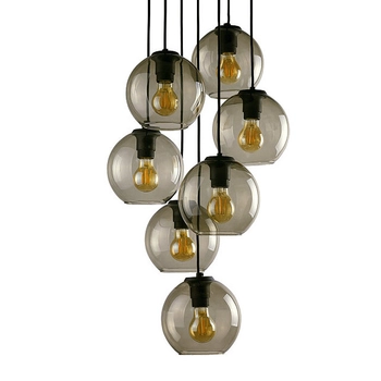 Wisząca lampa kaskada Vetro 9131 szklana do jadalni przydymiona