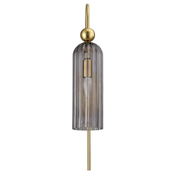 Lampa ścienna Piega dymiony szklany kinkiet na przedpokój
