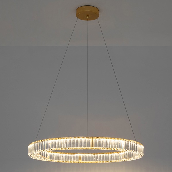 Glamour lampa wisząca Liberty LED 24W 3000K złoty ring
