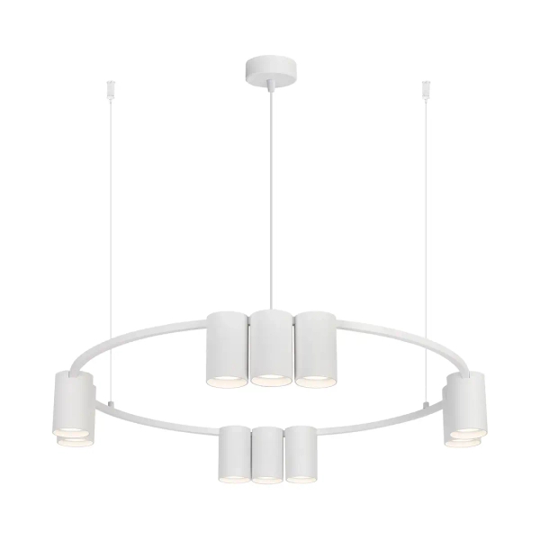Metalowa lampa wisząca GENESIS ML0374 pierścień tuby białe