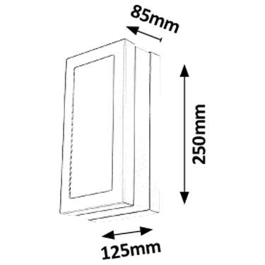 Zewnętrzna LAMPA ścienna STUTTGART 8683 Rabalux kinkiet OPRAWA elewacyjna prostokątna IP44 grafitowy