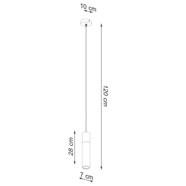 Betonowa lampa wisząca SL.0965 szara tuba do przedpokoju