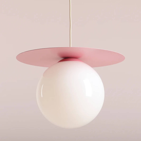 Sypialniana lampa zwisająca Loop 1125G18_L Aldex kulista różowa