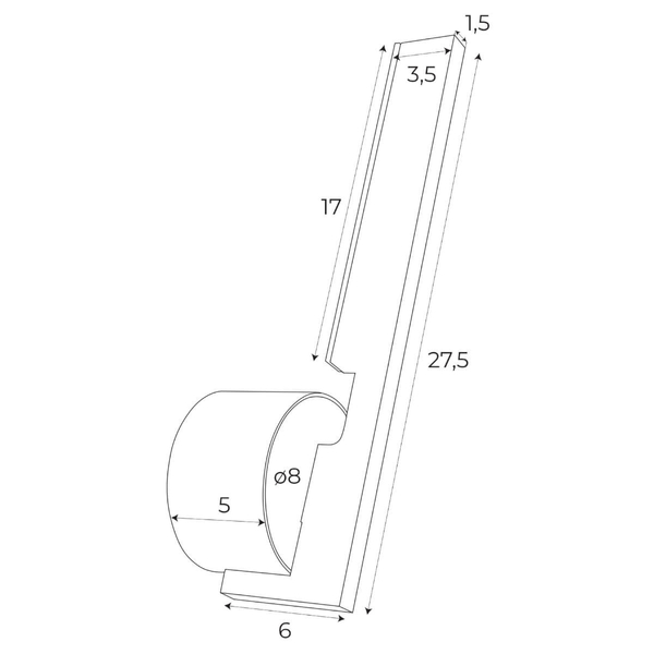 Ścienna lampa na przedpokój Merano W0346 LED 6W 3000K listwa czarny OUTLET