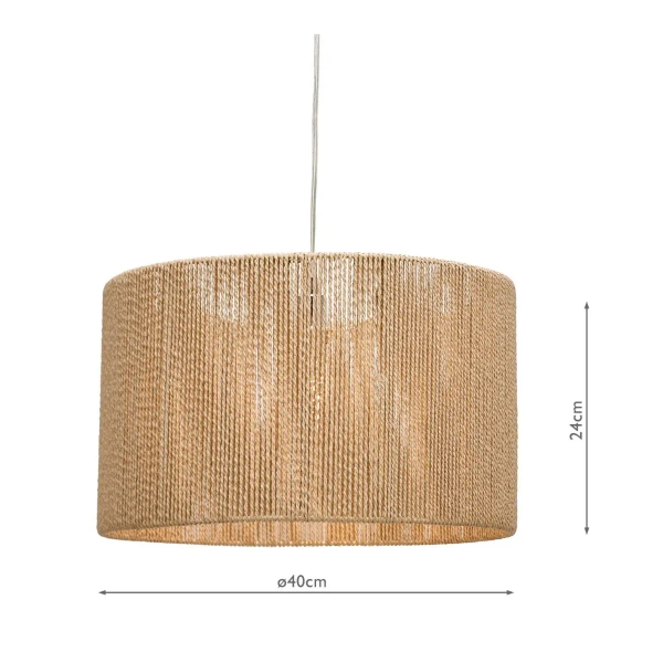 Wisząca lampa ekologiczna Keona KEO6529 boho naturalna brązowa